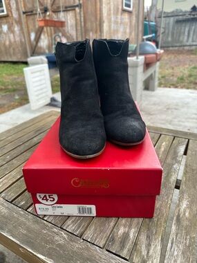 Carlos by Carlos Santana Black Suede Ankle Booties with Almond Toe